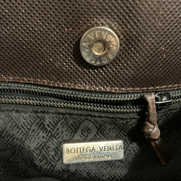 Bottega Veneta RARE vintage brown embossed leather shoulder bag with gold chain - Picture 12 of 16